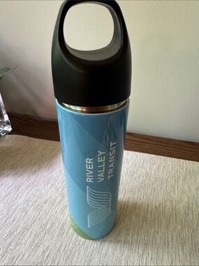 Blue Insulated Water Bottle with Handle